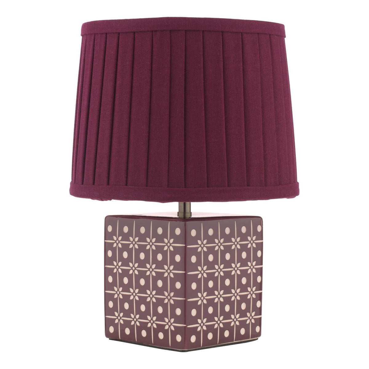 Laura Ashley Claudina Table Lamp Purple Ceramic and Antique Brass With Shade