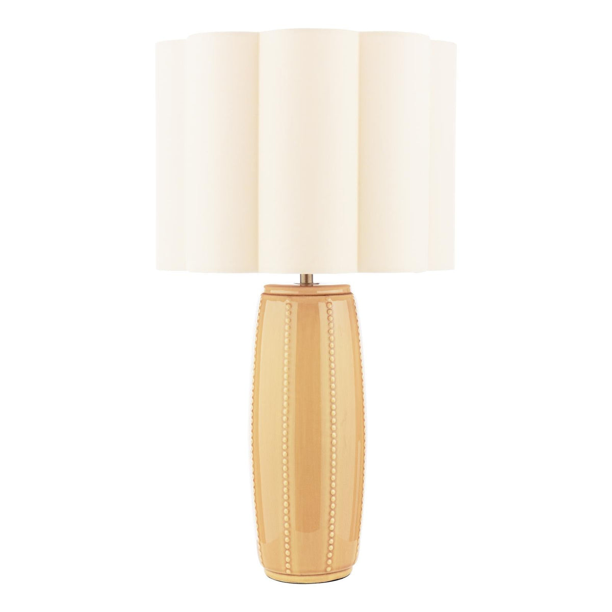 Laura Ashley Littleton Table Lamp Yellow Ceramic and Antique Brass With Shade