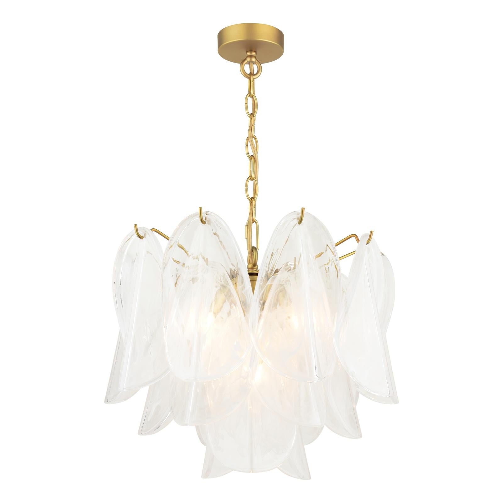 Laura Ashley Stannington 4 Light Pendant Matt Antique Brass and White Glass