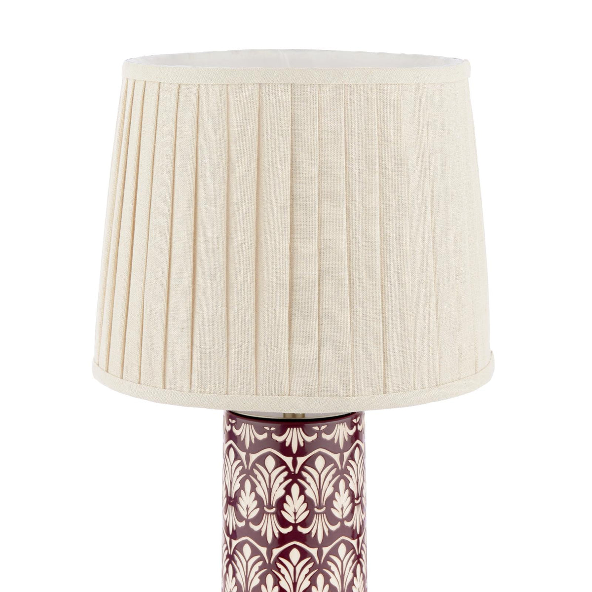 Laura Ashley Medlock Table Lamp Purple Ceramic and Antique Brass With Shade