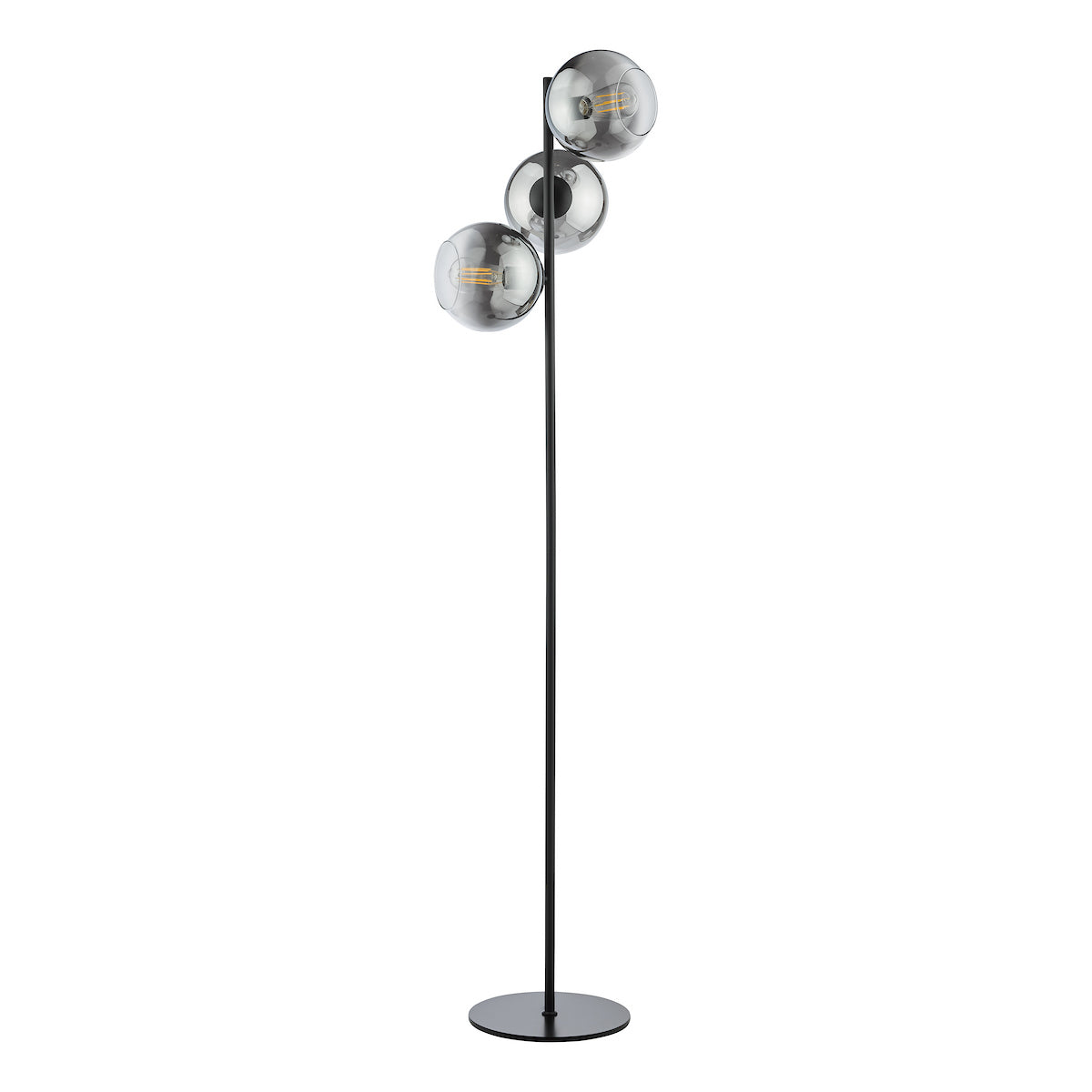 LYCIA 3LT FLOOR LAMP BLACK MIRROR OMBRE GLASS