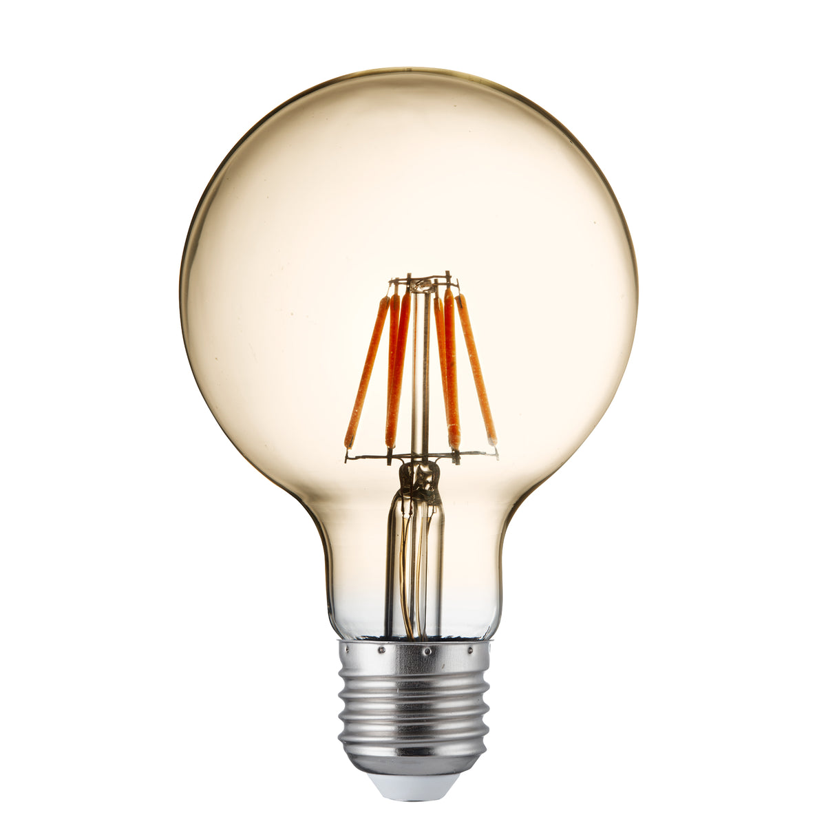 Pack Of 5 Dimmable LED E27 Filament Globe Lamp - Amber Glass Amber