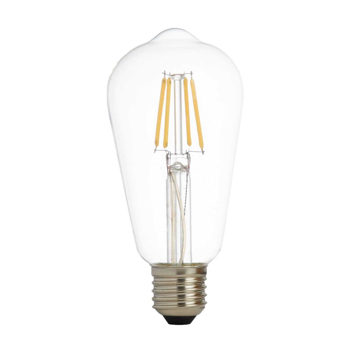 Pack 5 Dimmable LED E27 Filament Squirrel Lamp - Clear Glass Chrome and Clear