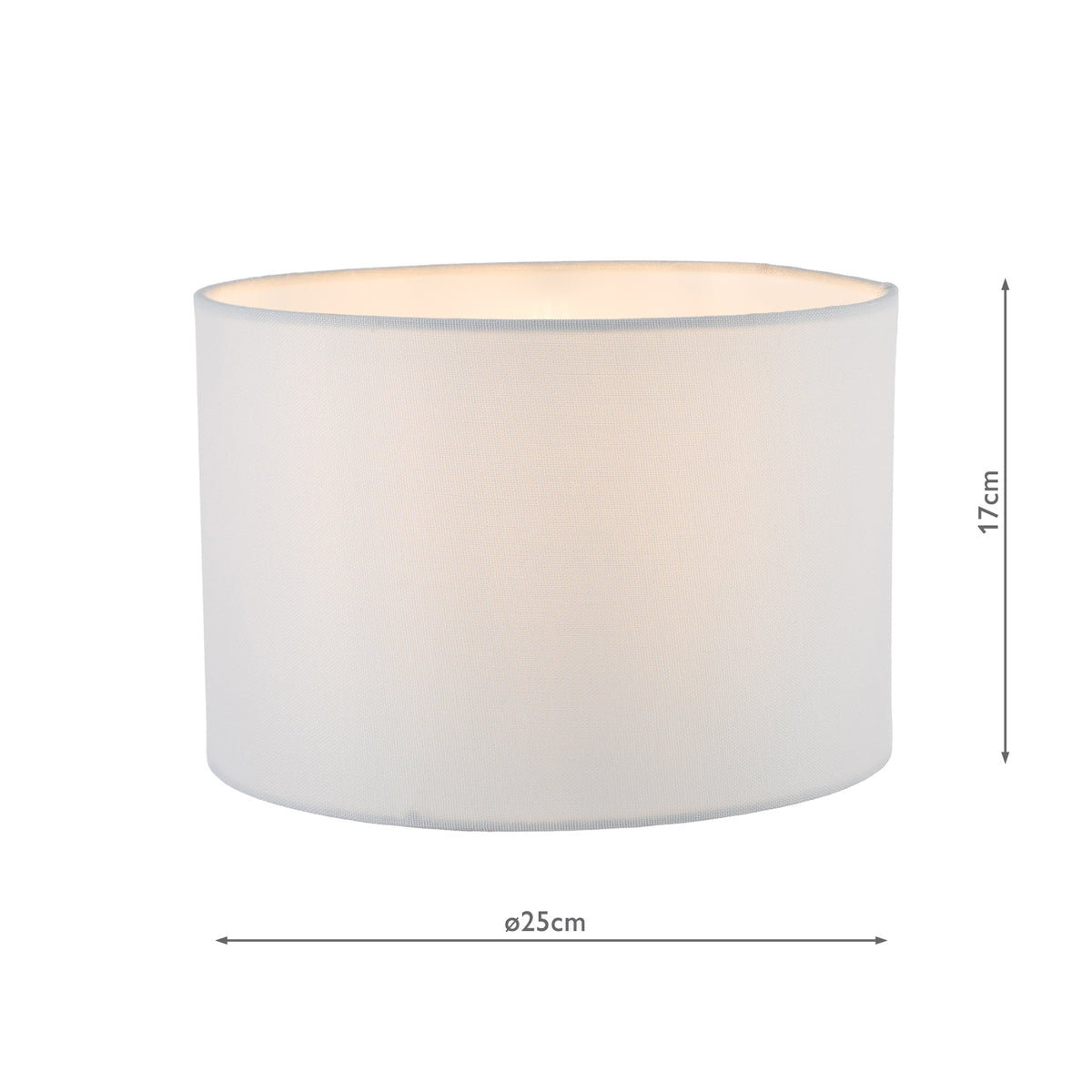 Pyramid White Linen Drum Shade 25cm