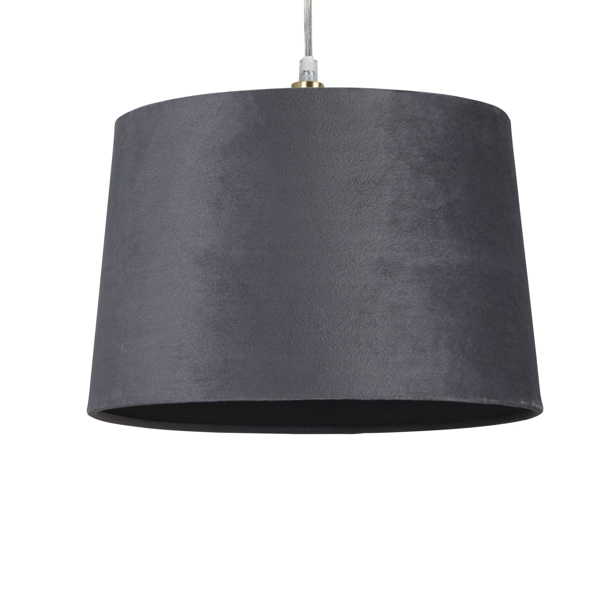 Velvet Drum Shade 30Cm Charcoal