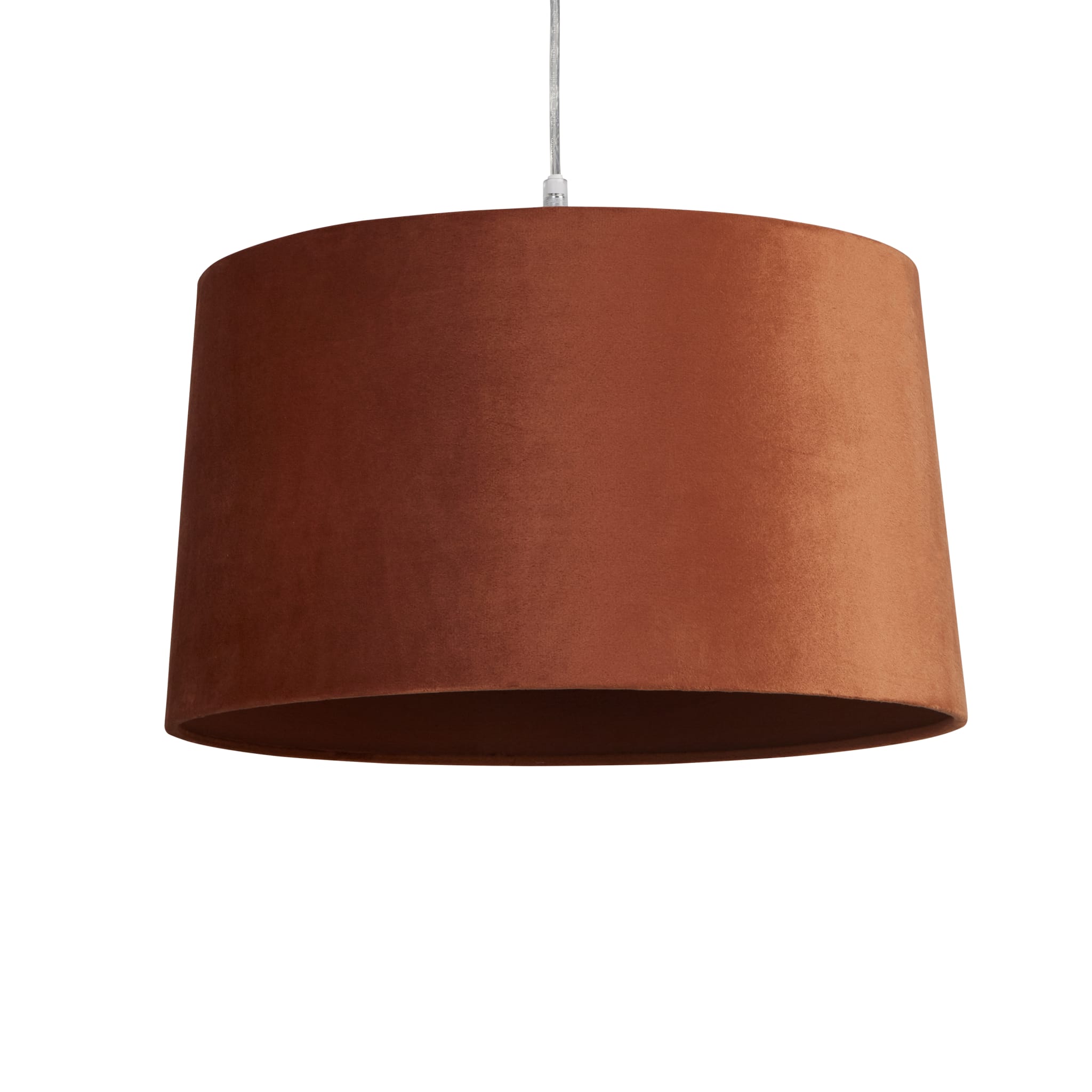 VELVET DRUM SHADE 40CM BURNT ORANGE