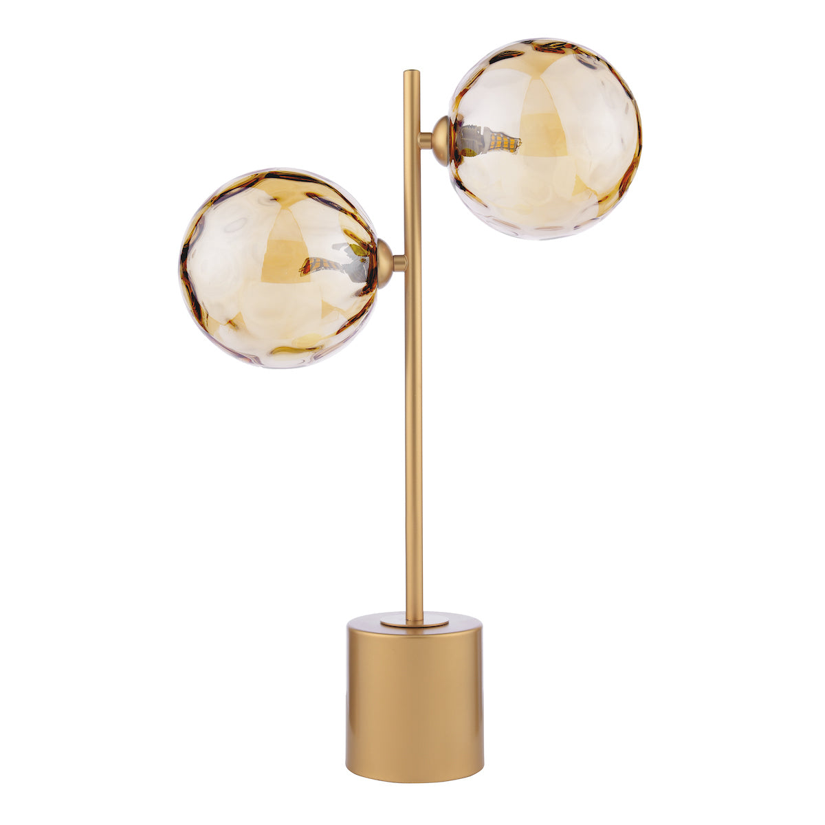 SPIRAL 2LT TABLE LAMP GOLD CW CHAMPAGNE GLS 150MM