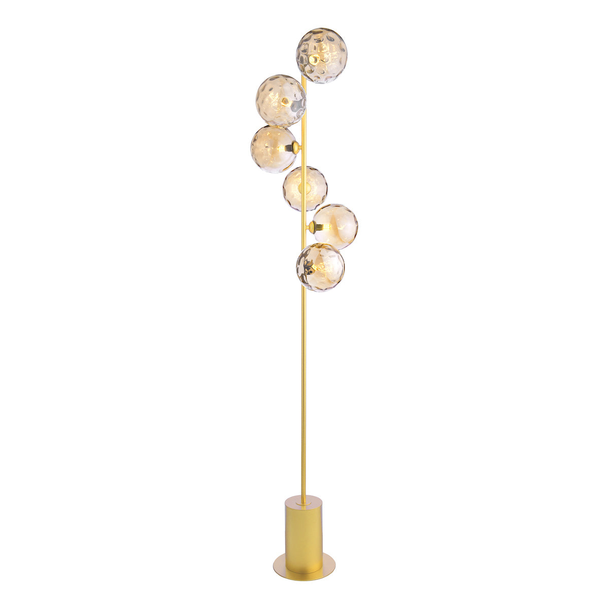 SPIRAL 6LT FLOOR LAMP GOLD CW CHAMPAGNE GLS 150MM