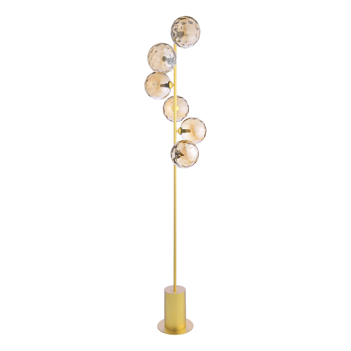 SPIRAL 6LT FLOOR LAMP GOLD CW CHAMPAGNE GLS 150MM