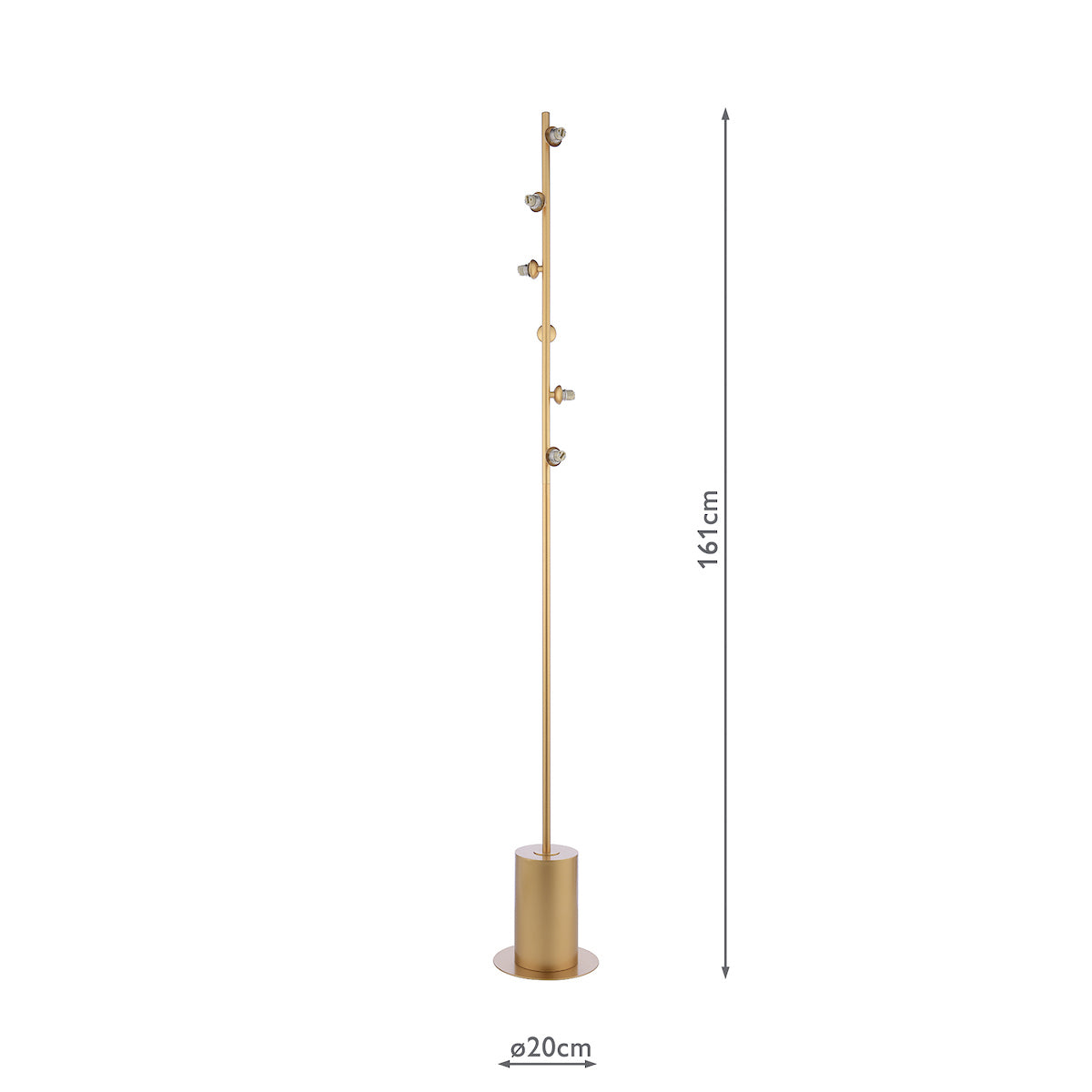 SPIRAL 6LT FLOOR LAMP PAINTED GOLD FRAME ONLY