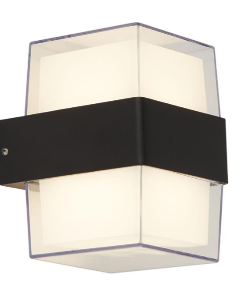 Pittsburgh Outdoor Wall Light - Black Metal & Opal