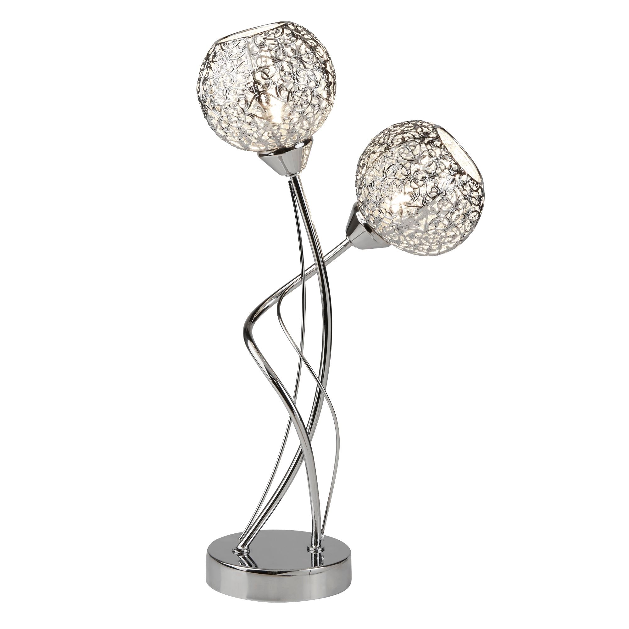 Souk Table Lamp - Chrome & Laser Cut Shades