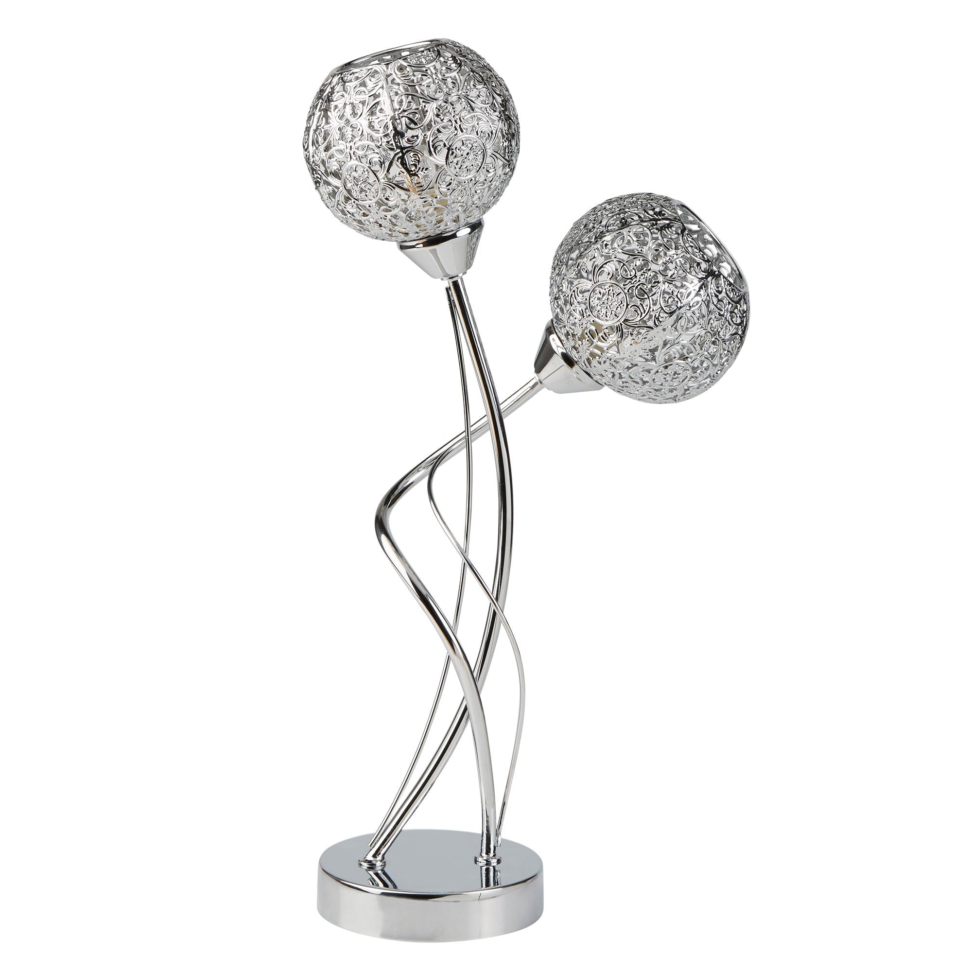 Souk Table Lamp - Chrome & Laser Cut Shades
