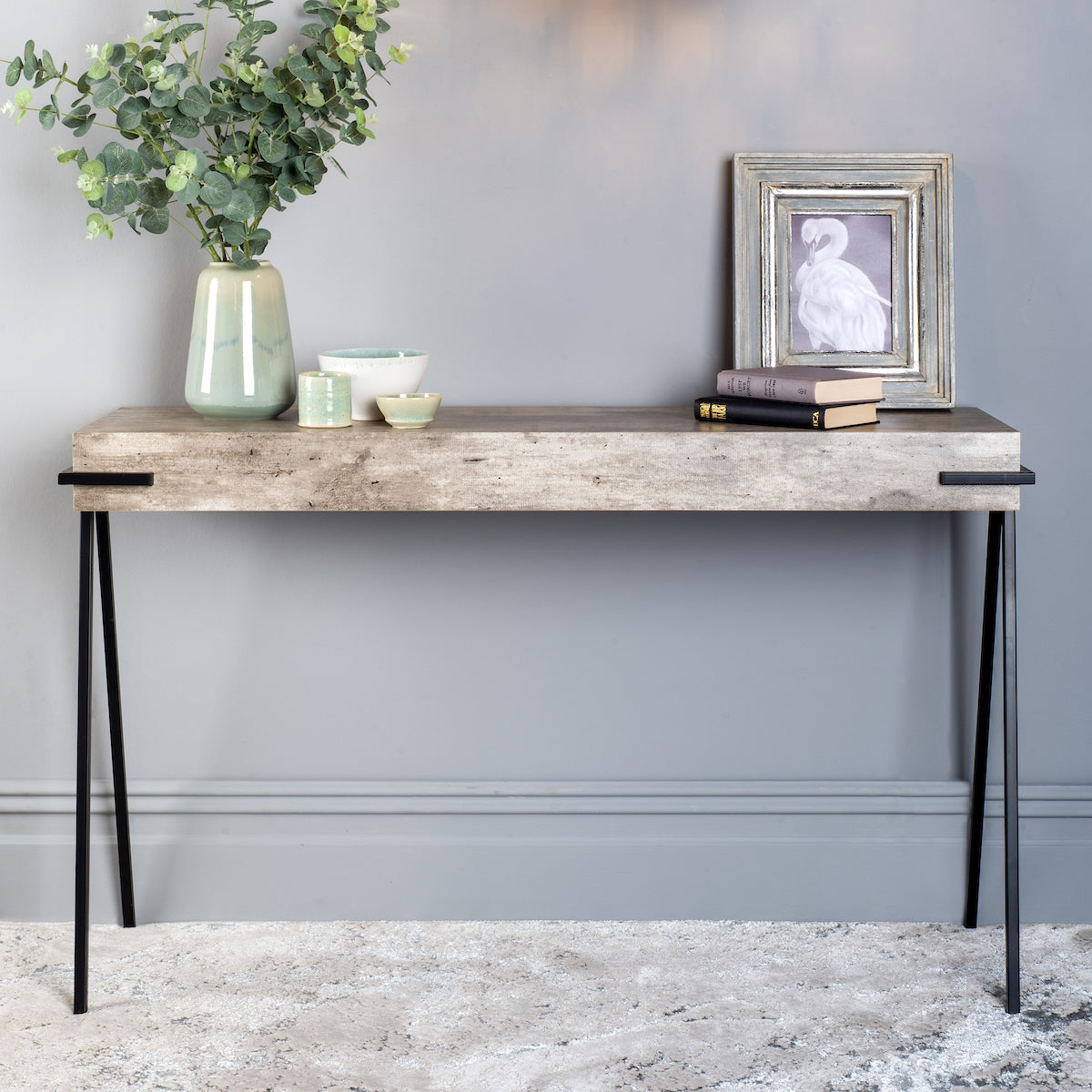ROYAN CONSOLE TABLE CONCRETE EFFECT 1200MM