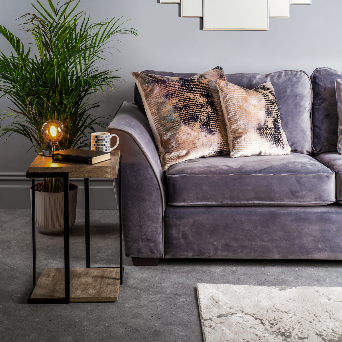 ROYAN SQUARE SIDE TABLE CONCRETE EFFECT