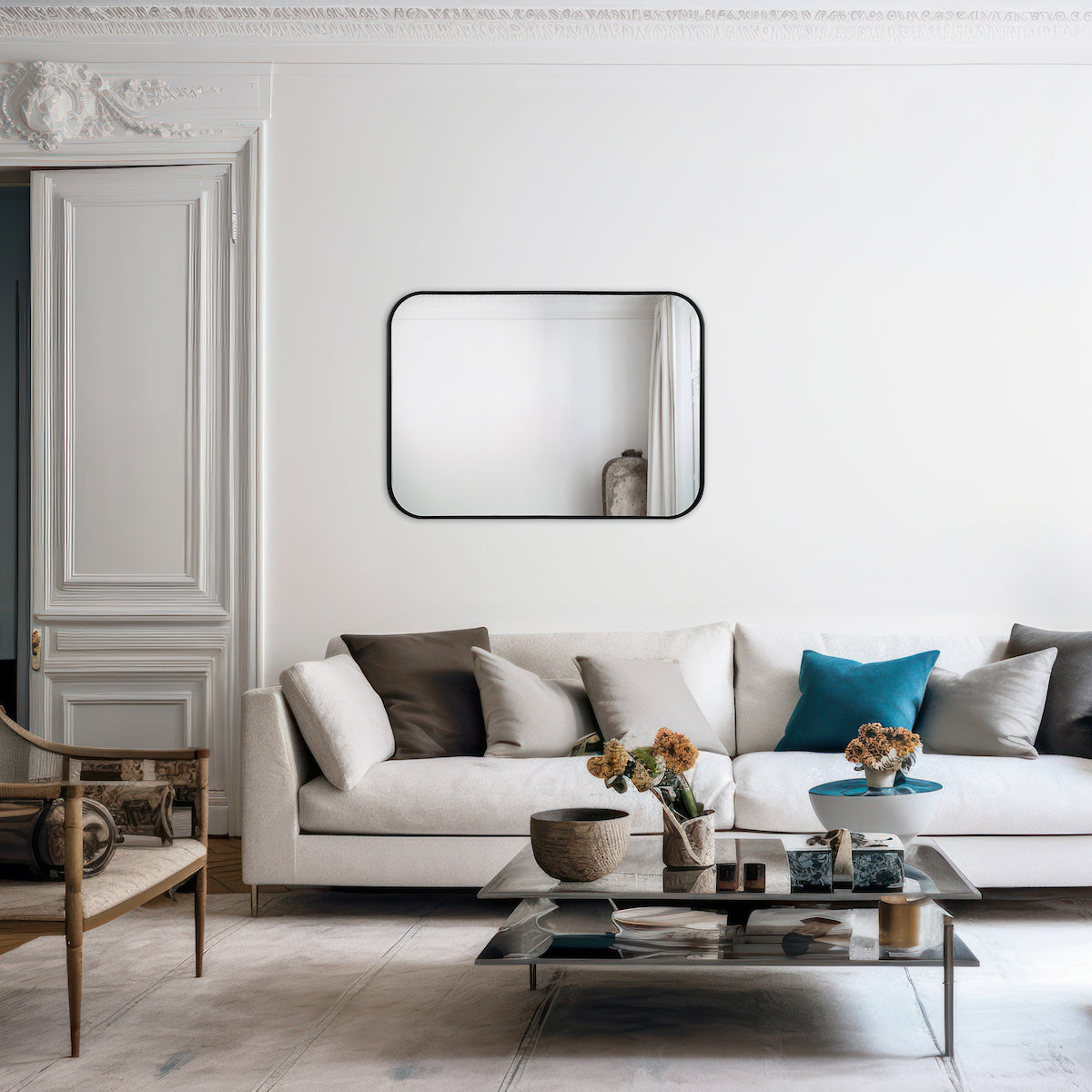 FIRUZ RECTANGLE MIRROR BLACK 900 X 600MM