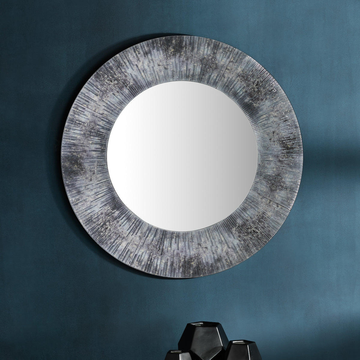 NEOME ROUND DECORATIVE MIRROR PURPLE/GREY FRAME 80