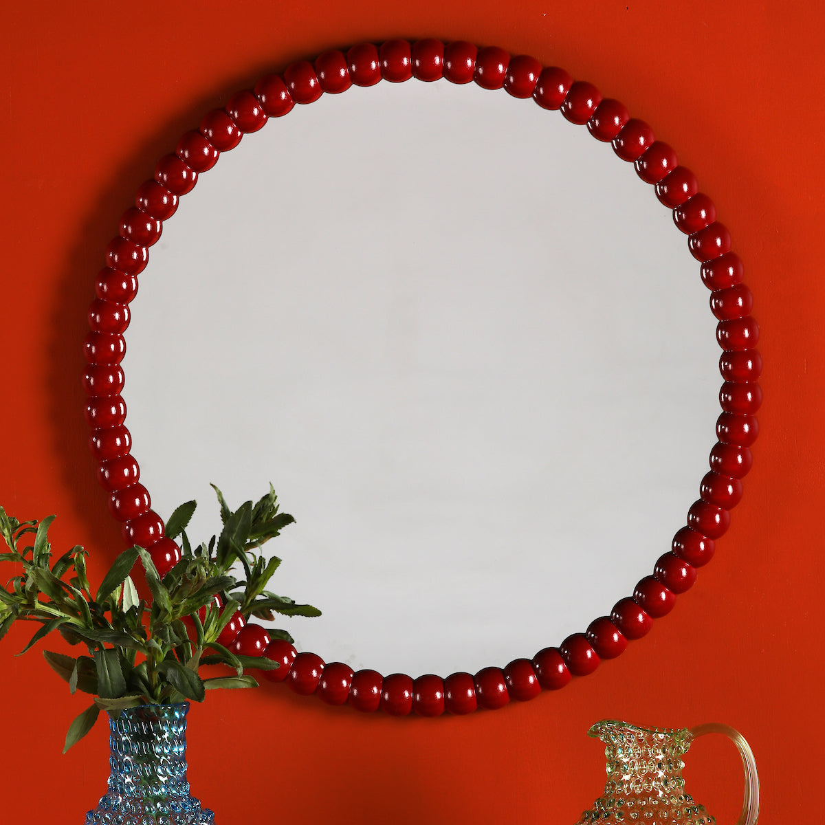 RUAN ROUND MIRROR RED 700MM