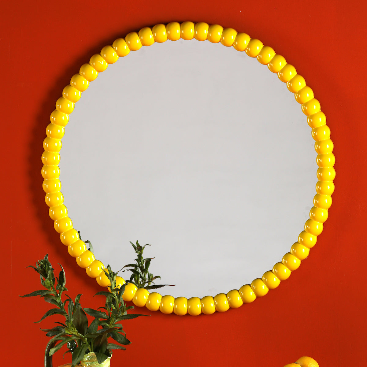 RUAN ROUND MIRROR YELLOW 700MM
