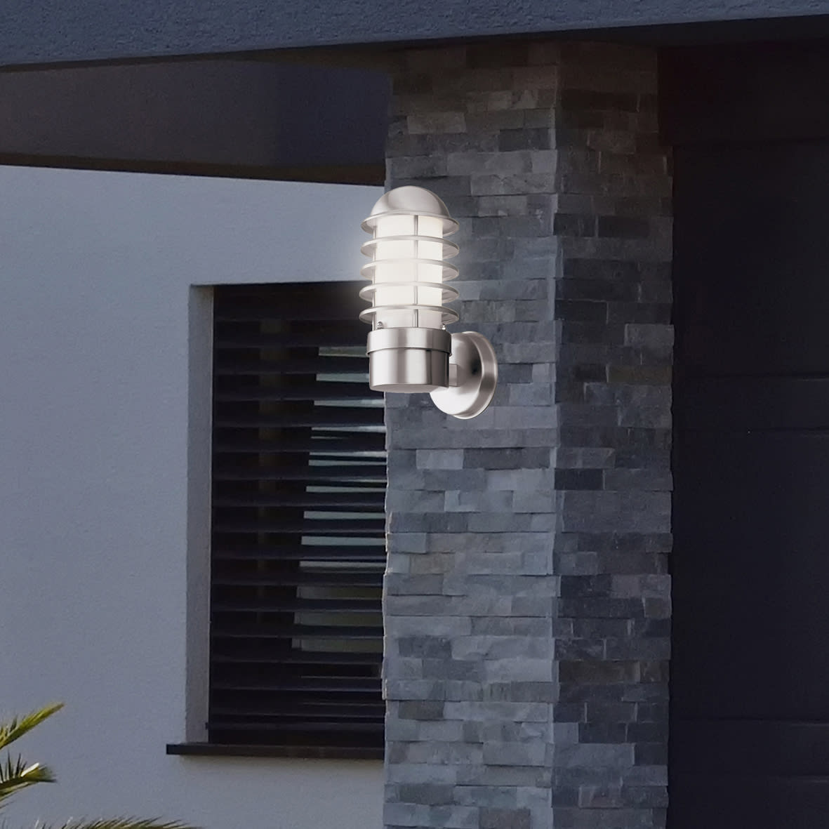 Louvre Outdoor Wall Light - Steel Metal & Polycarbonate