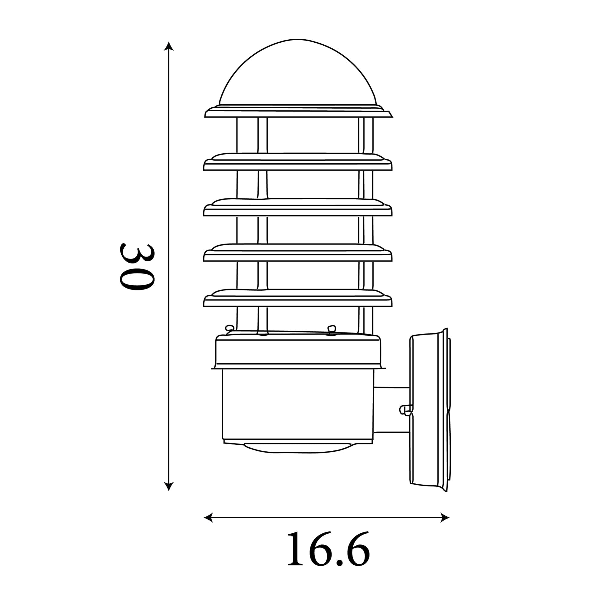 Louvre Outdoor Wall Light - Steel Metal & Polycarbonate