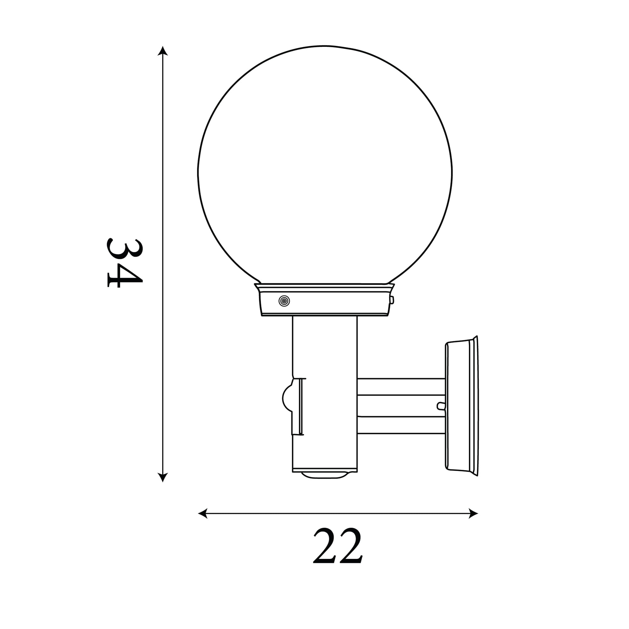 Orb Outdoor Wall Light- Stainless Steel, White Shade