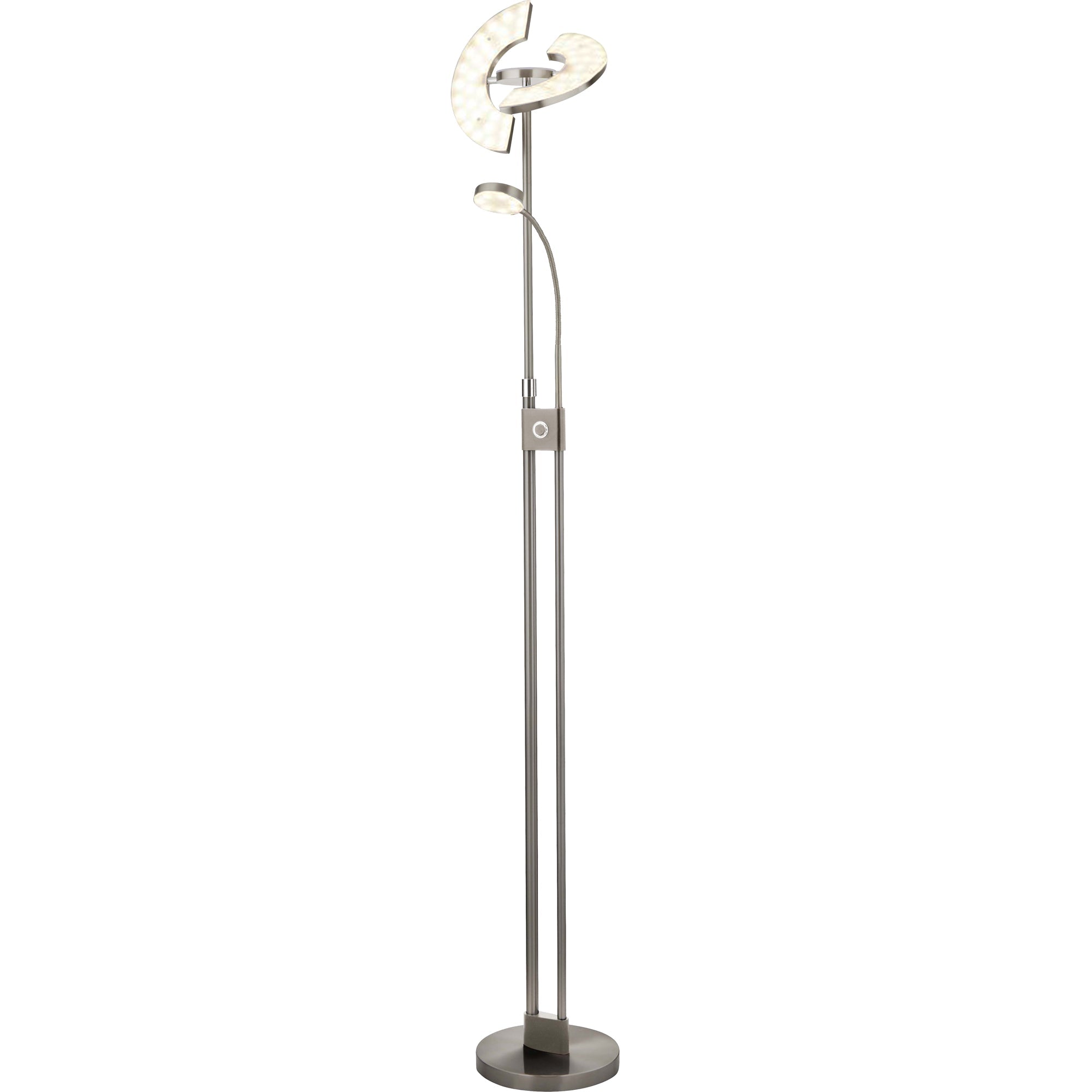 Gio Floor Lamp - Satin Nickel & Chrome Metal