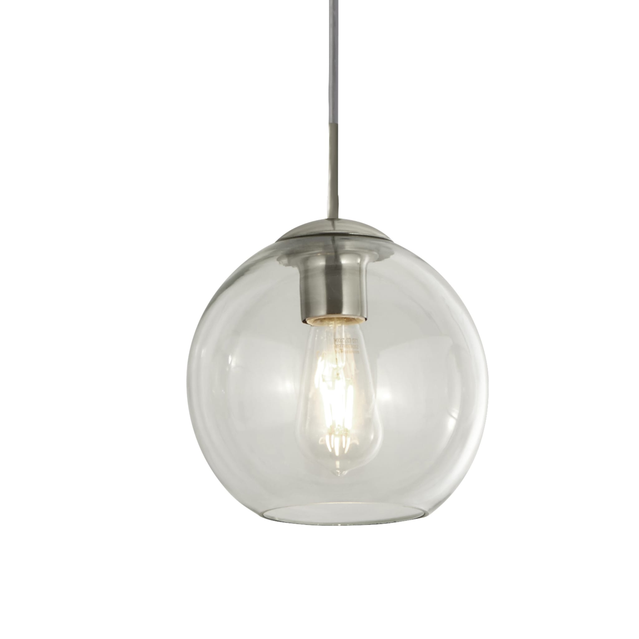 Balls 3Lt Bar Pendant - Chrome Metal & Clear Glass