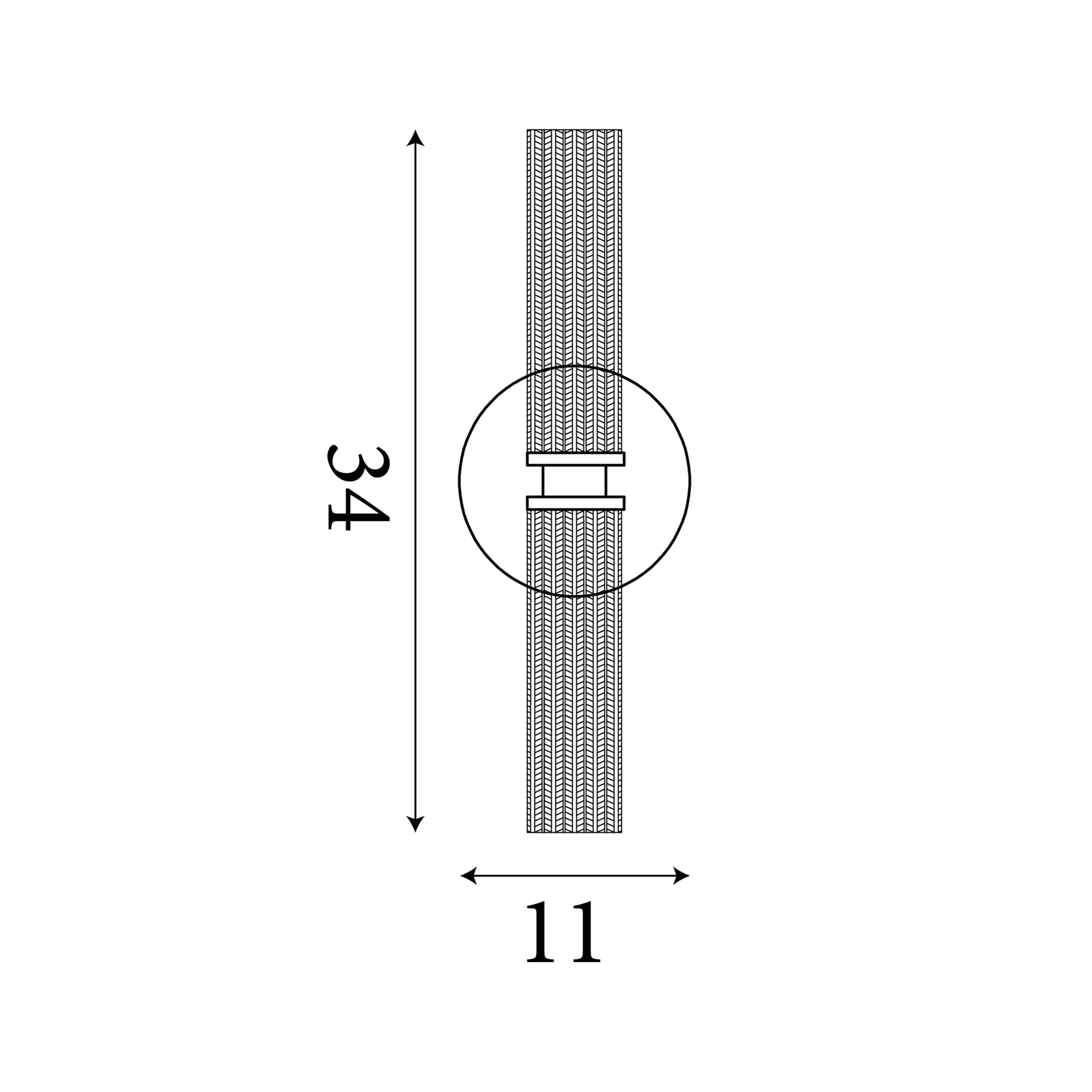 Aberdeen LED Up/Down Wall Light, Satin Brass Metal with Clea