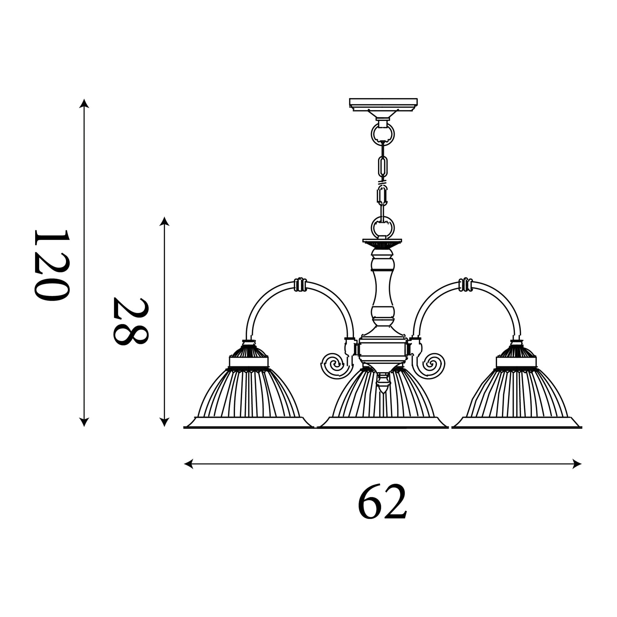 American Diner 3Lt Pendant - Satin Silver Metal & Acid Glass