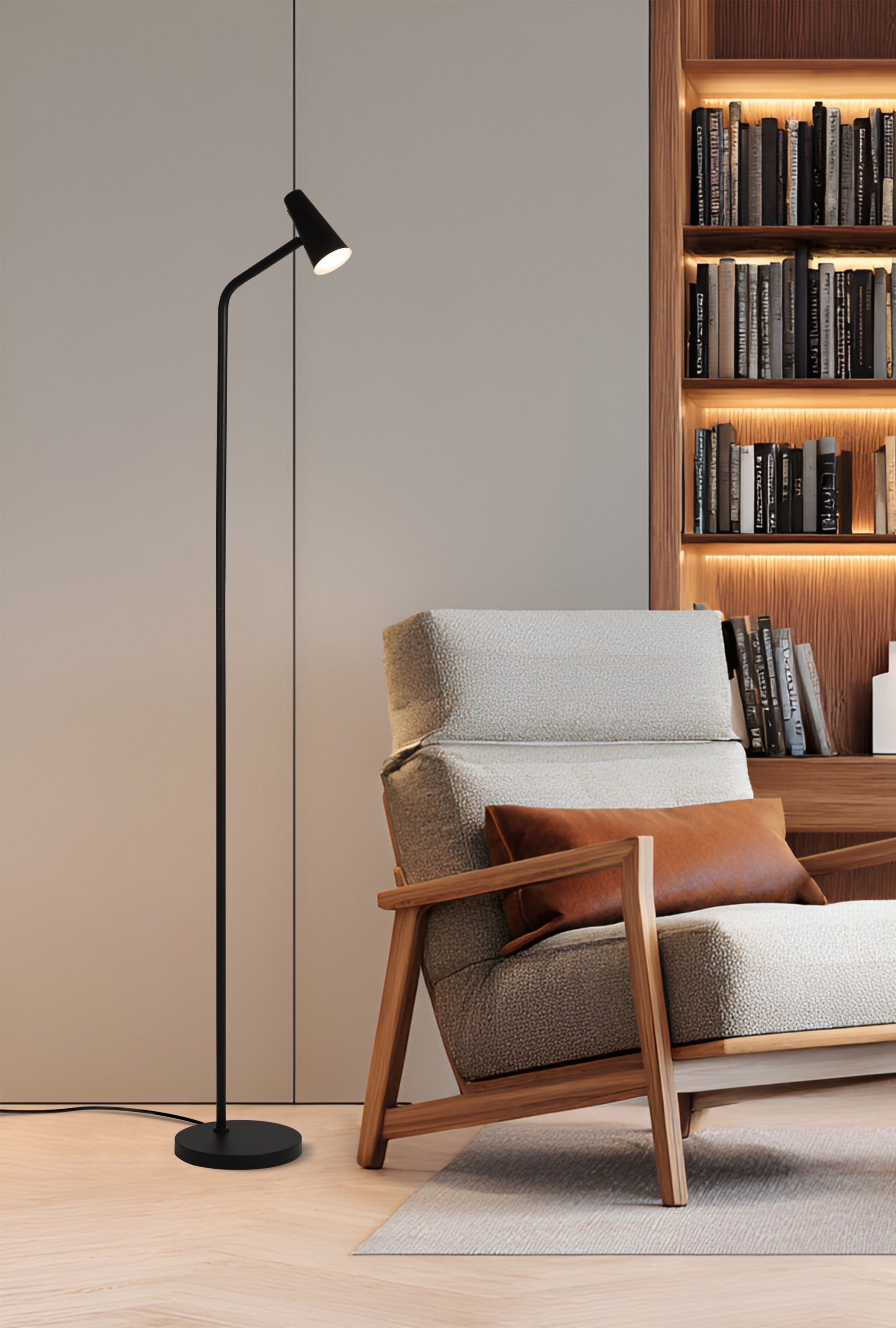 Rechargeable Floor Lamp, Black Metal