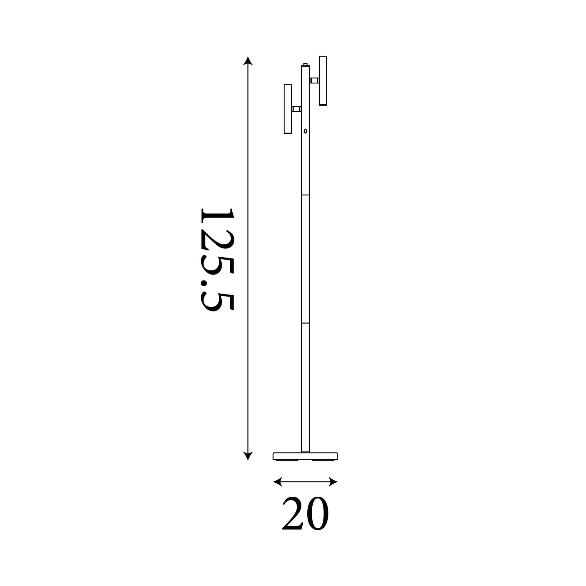 Rechargeable 2Lt Floor Lamp, Black Metal