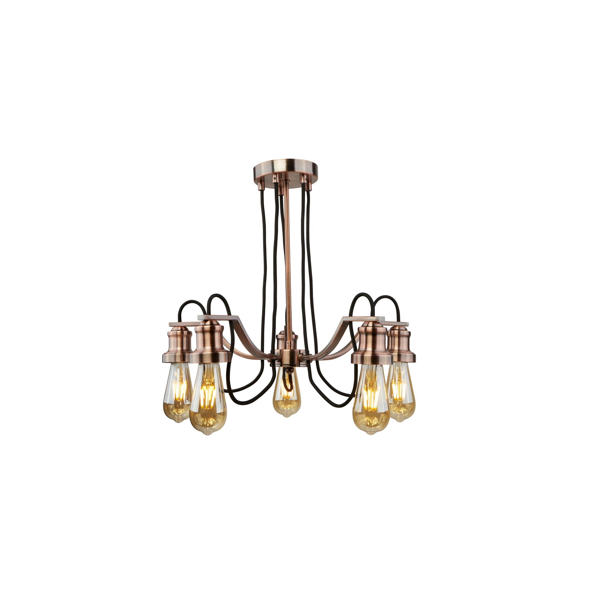 Olivia Pendant - Metal & Braided Cable Antique Copper / 5