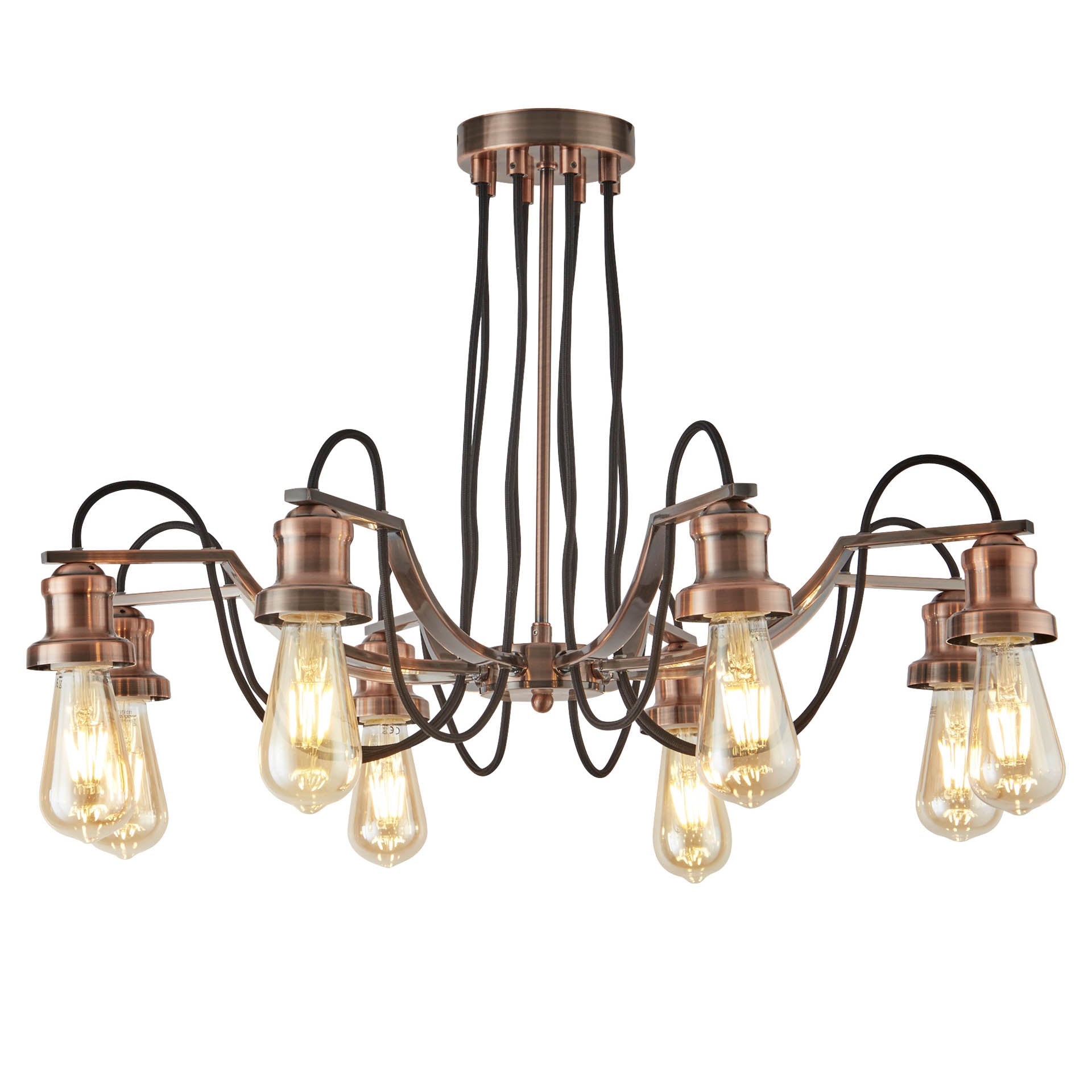 Olivia Pendant - Metal & Braided Cable Antique Copper / 8