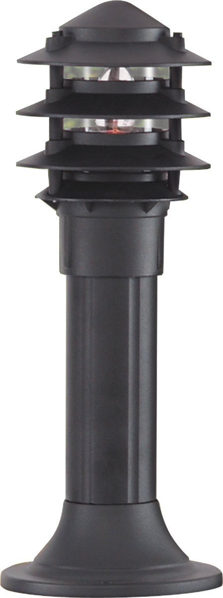 Bollards Outdoor Post - Black Metal & Clear Glass 450