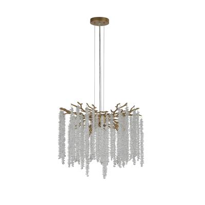 Lux & Belle 5LT Pendant-Matt Gold Metal & Clear Crystal