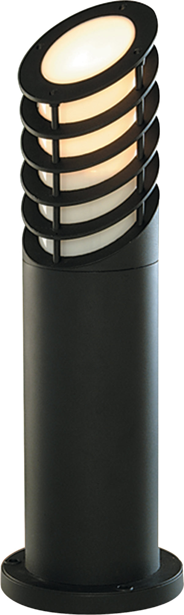 Bollards Outdoor Post - Black Metal & White Polycarbonate