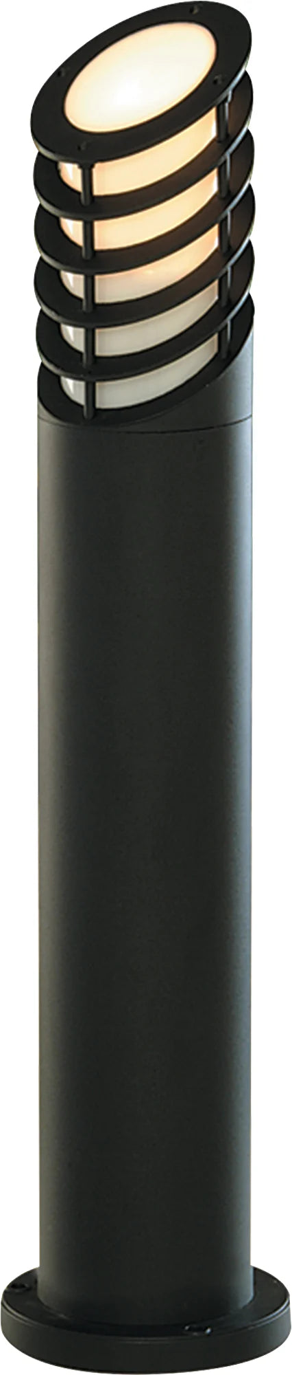 Bollards Outdoor Post - Black Metal & White Polycarbonate