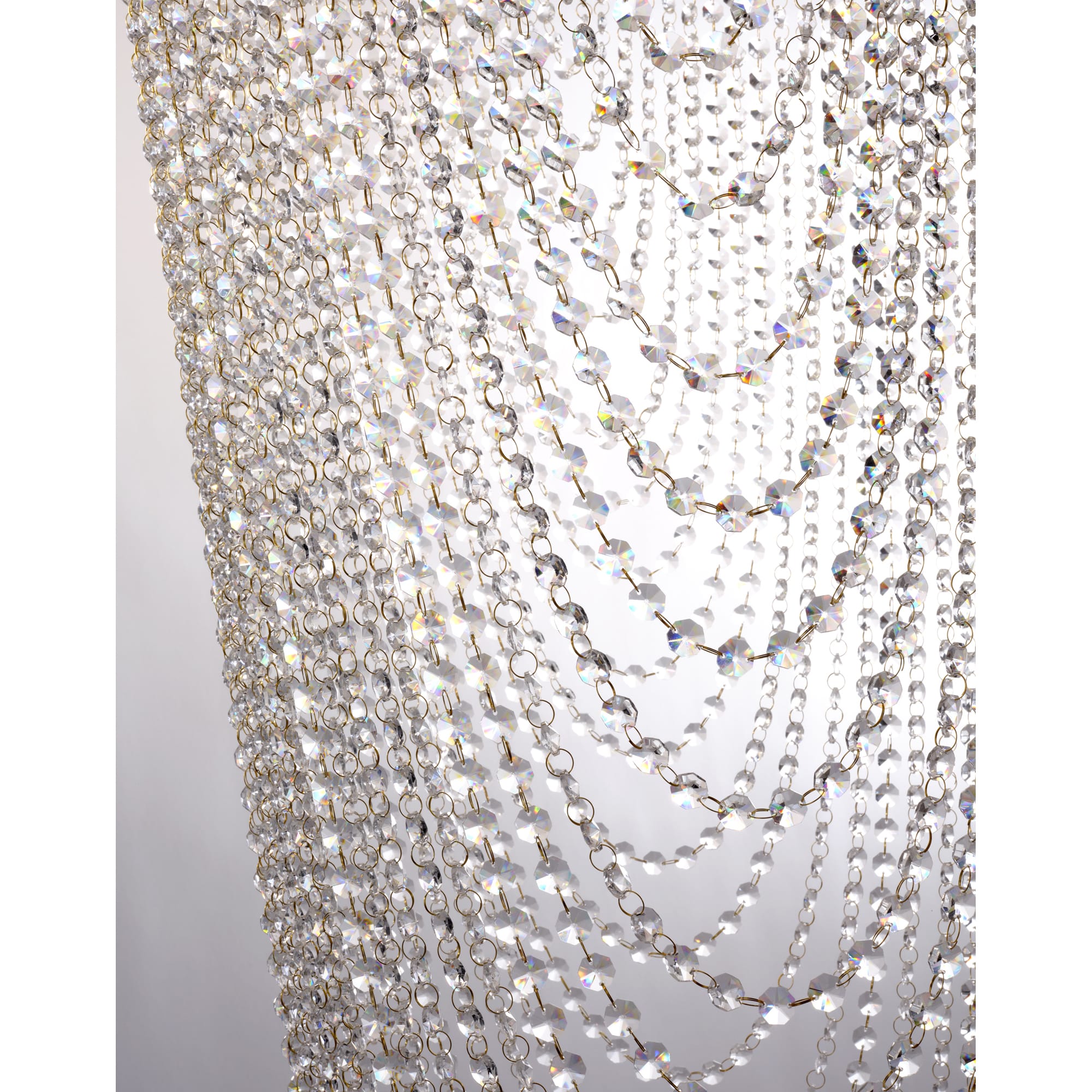 Swoop 10Lt Pendant, Satin Brass & Clear Crystal
