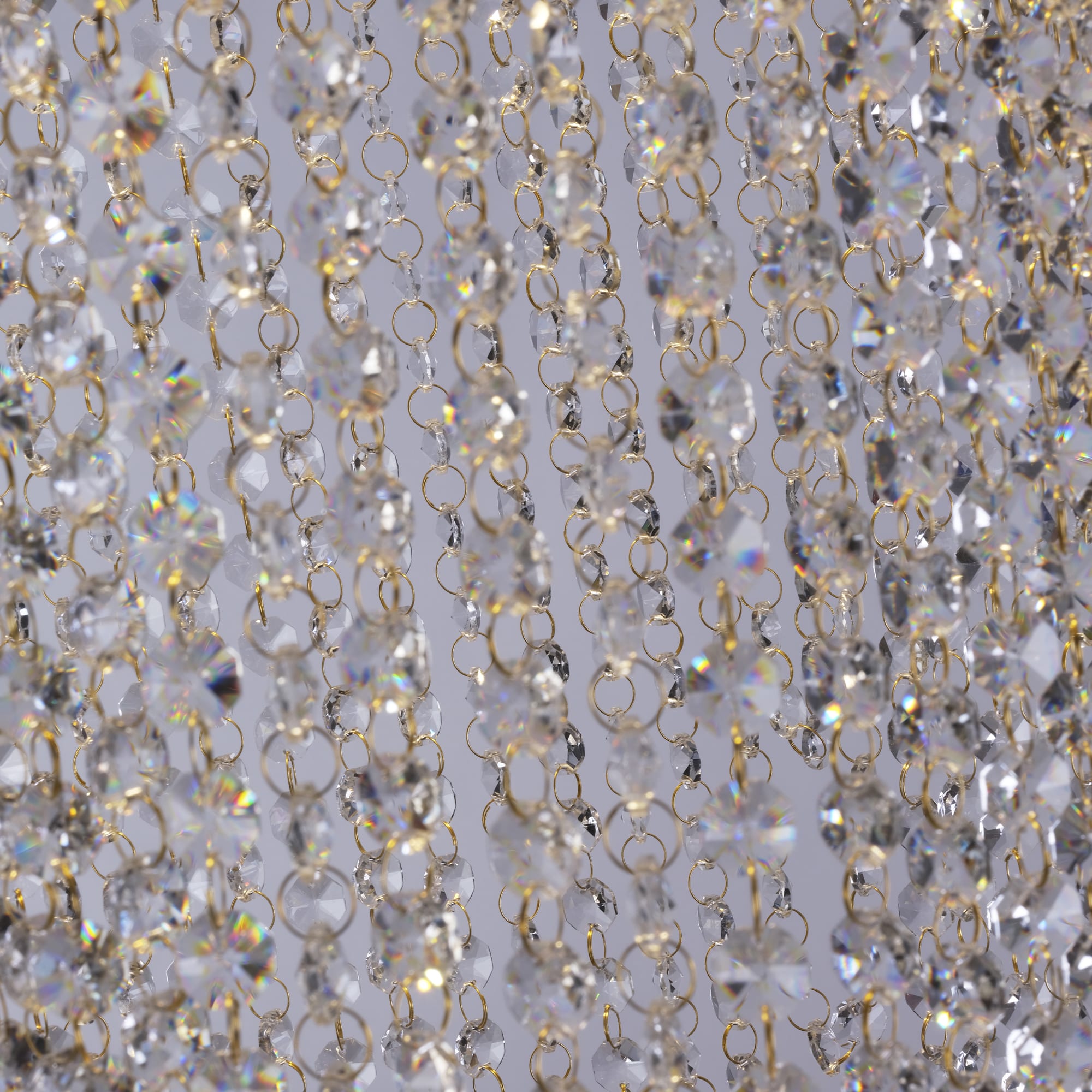 Swoop 5LT Pendant, Satin Brass & Clear Crystal
