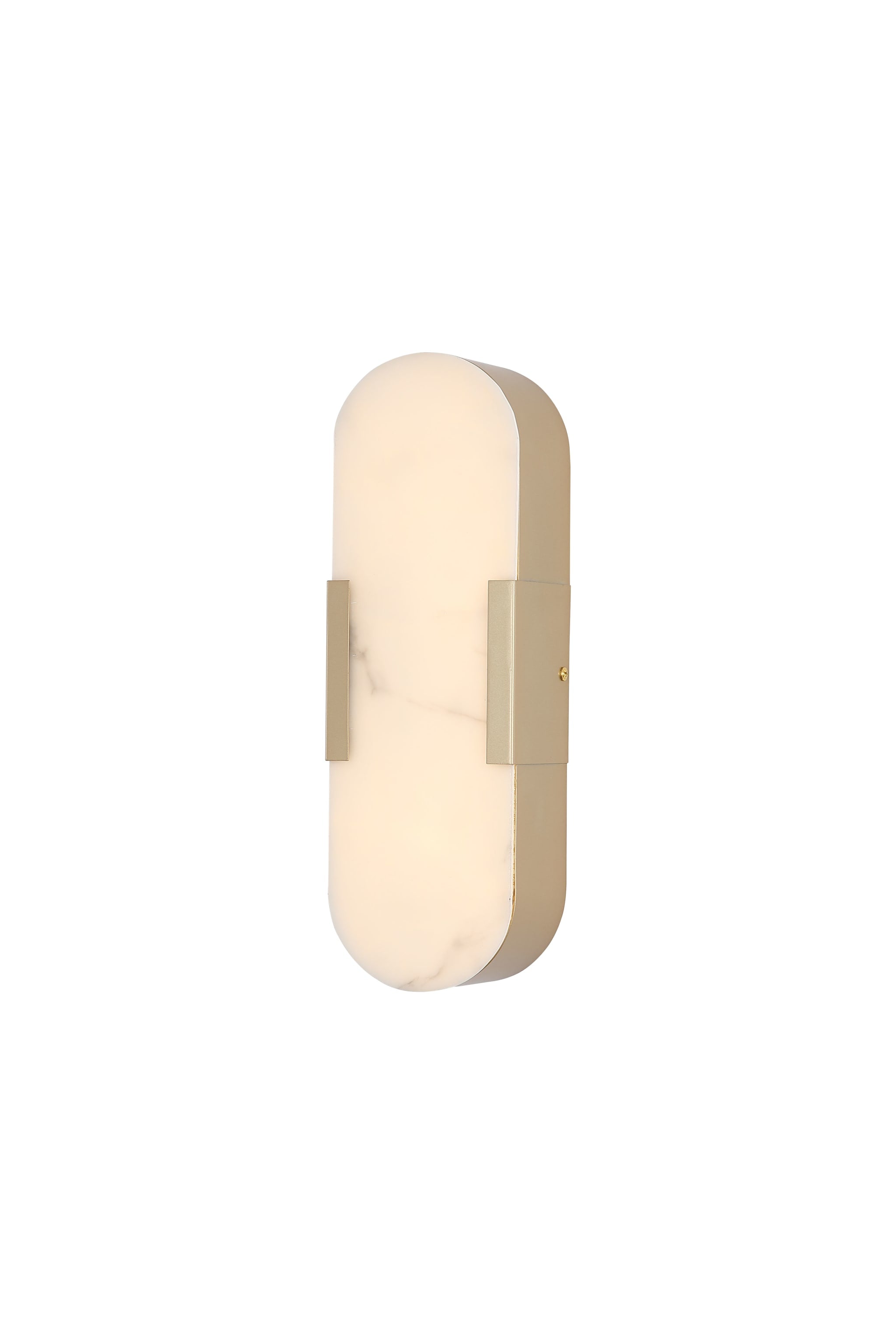 Opaline LED Wall Light, Matt Gold Metal with Marble Resin
