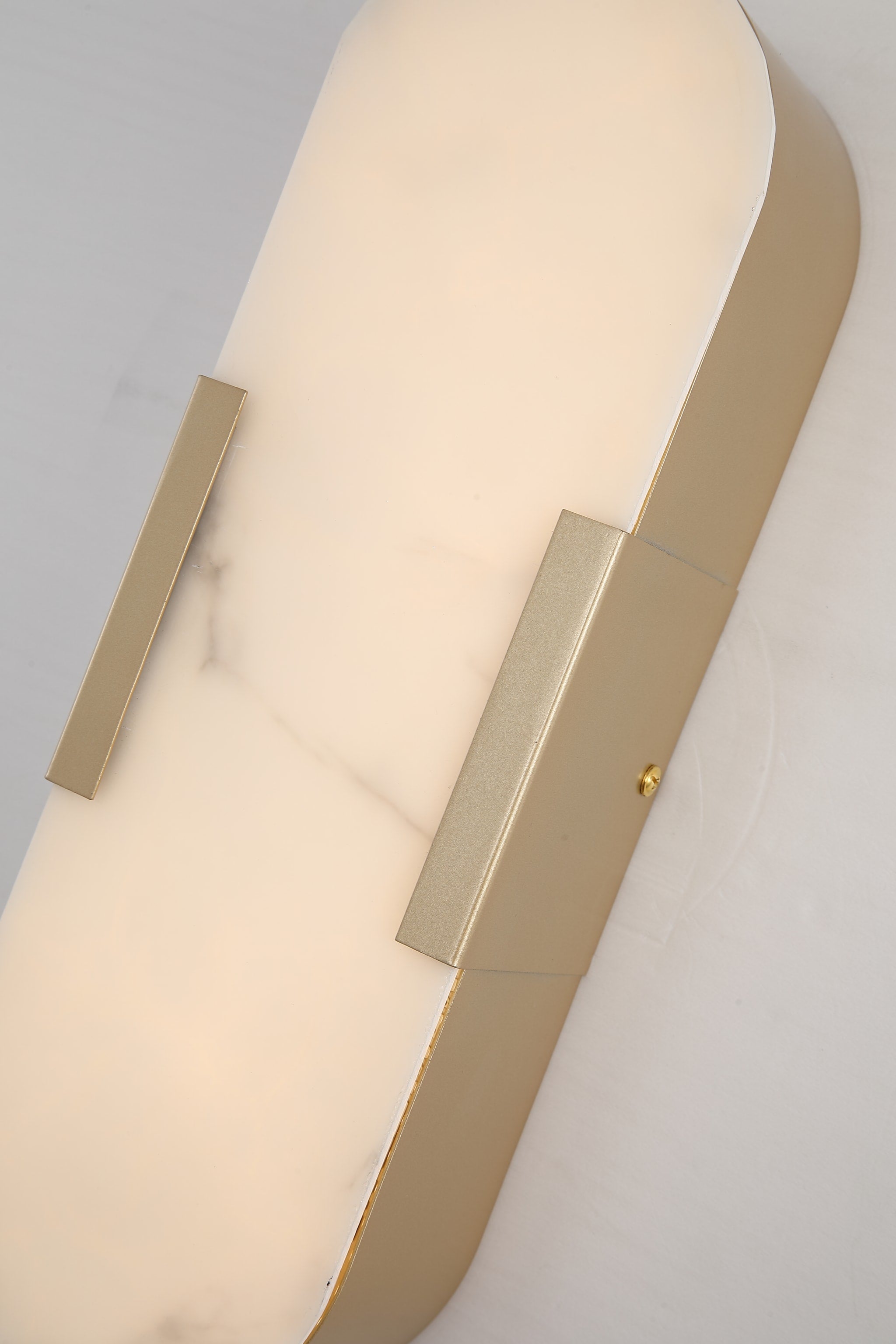 Opaline LED Wall Light, Matt Gold Metal with Marble Resin