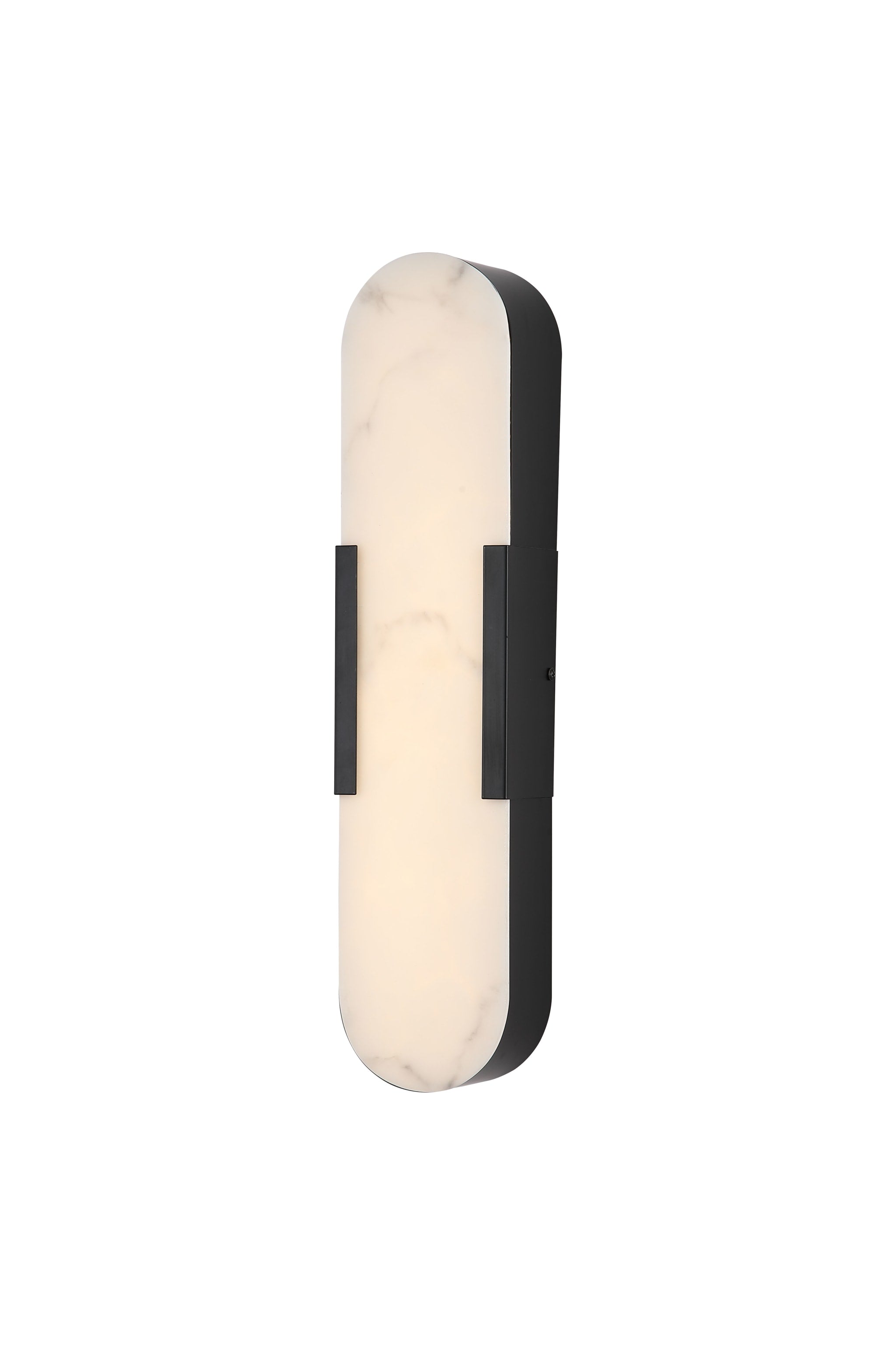 Opaline LED Wall Light, Matt Black Metal with Marble Resin