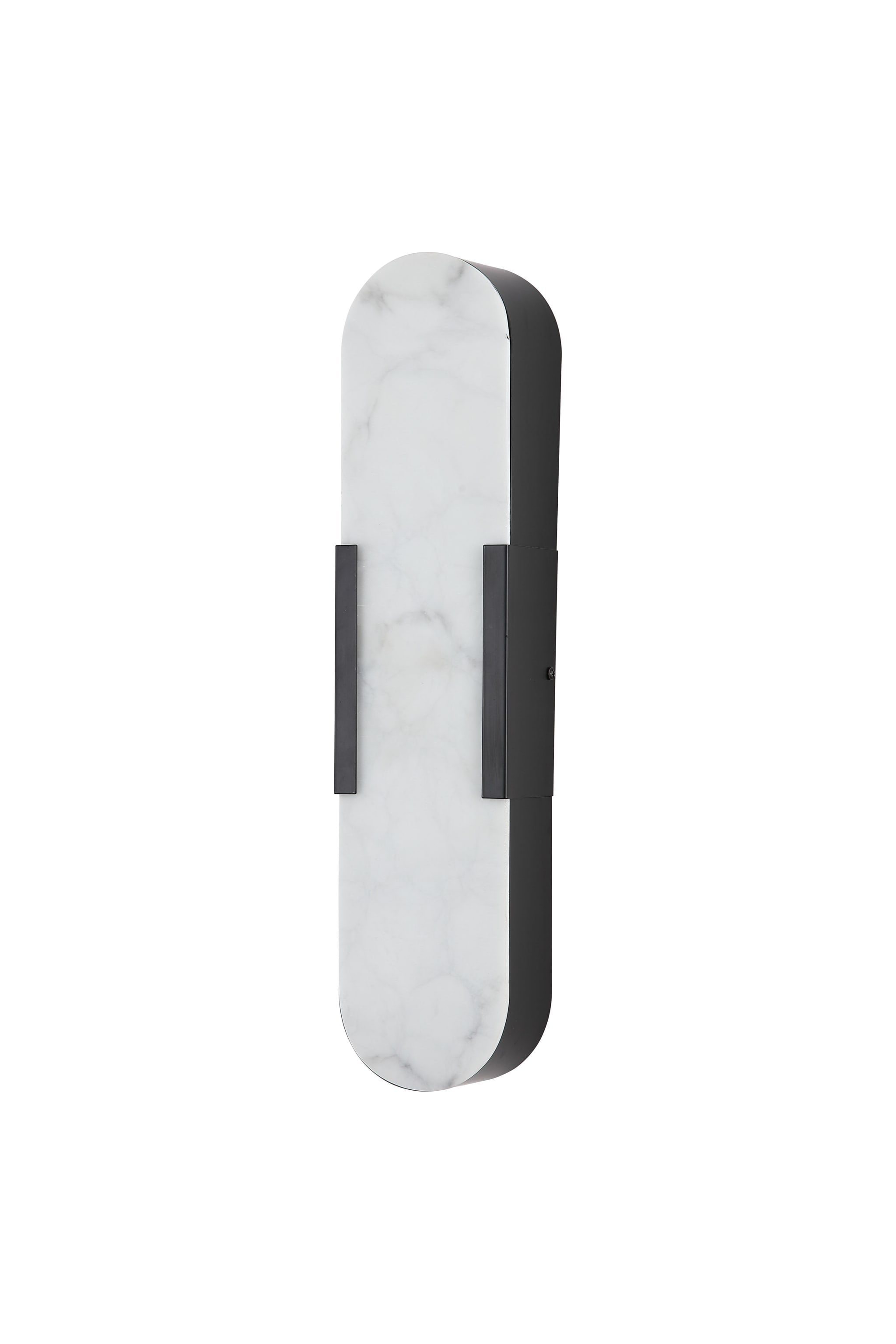 Opaline LED Wall Light, Matt Black Metal with Marble Resin
