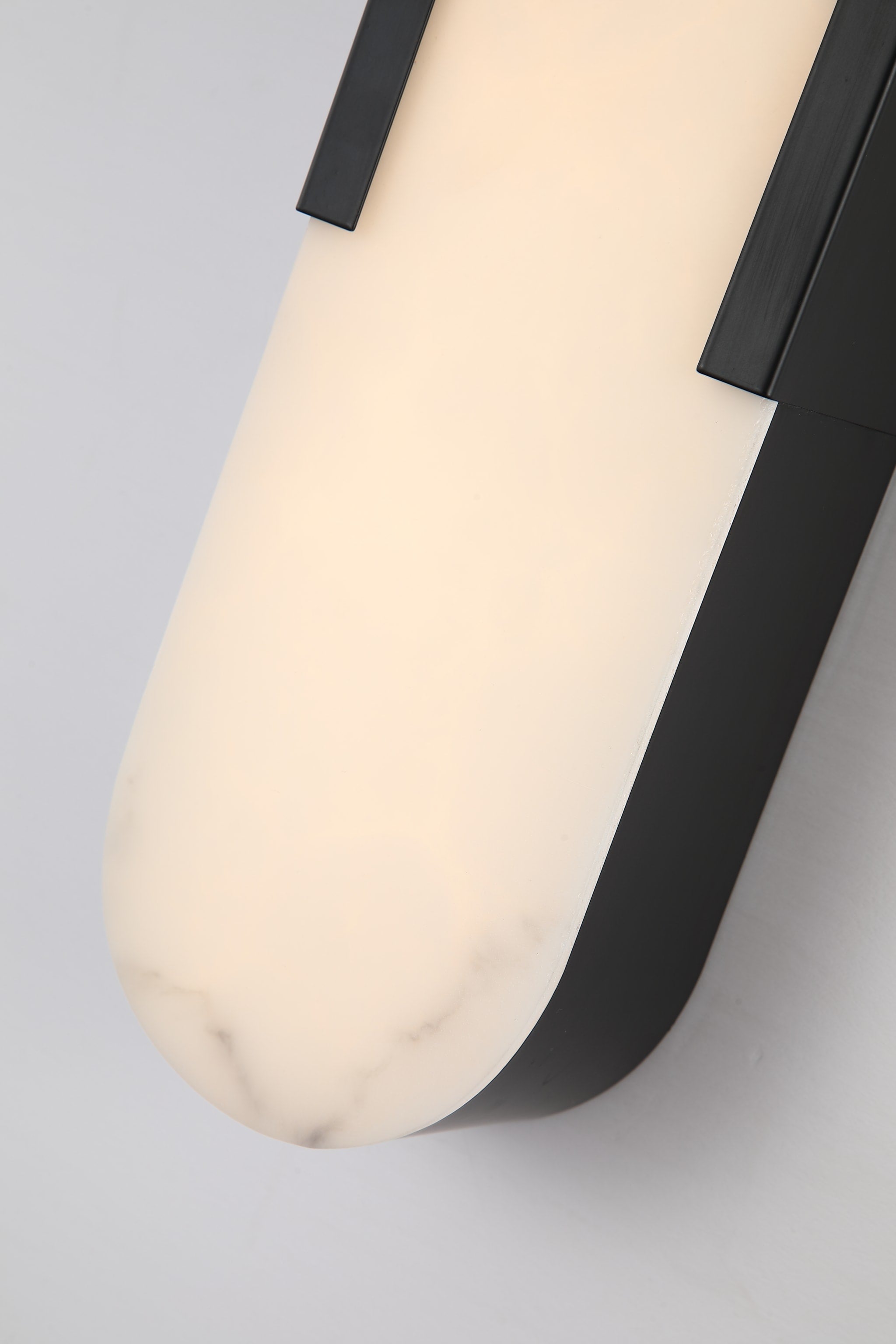 Opaline LED Wall Light, Matt Black Metal with Marble Resin