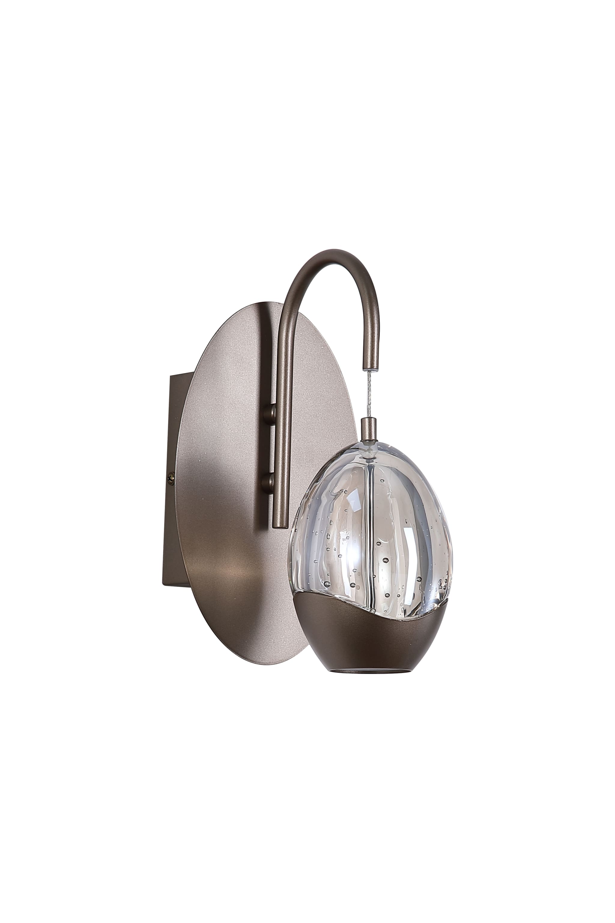 Seeds 1Lt Wall Light, Latte Metal with Champagne Glass