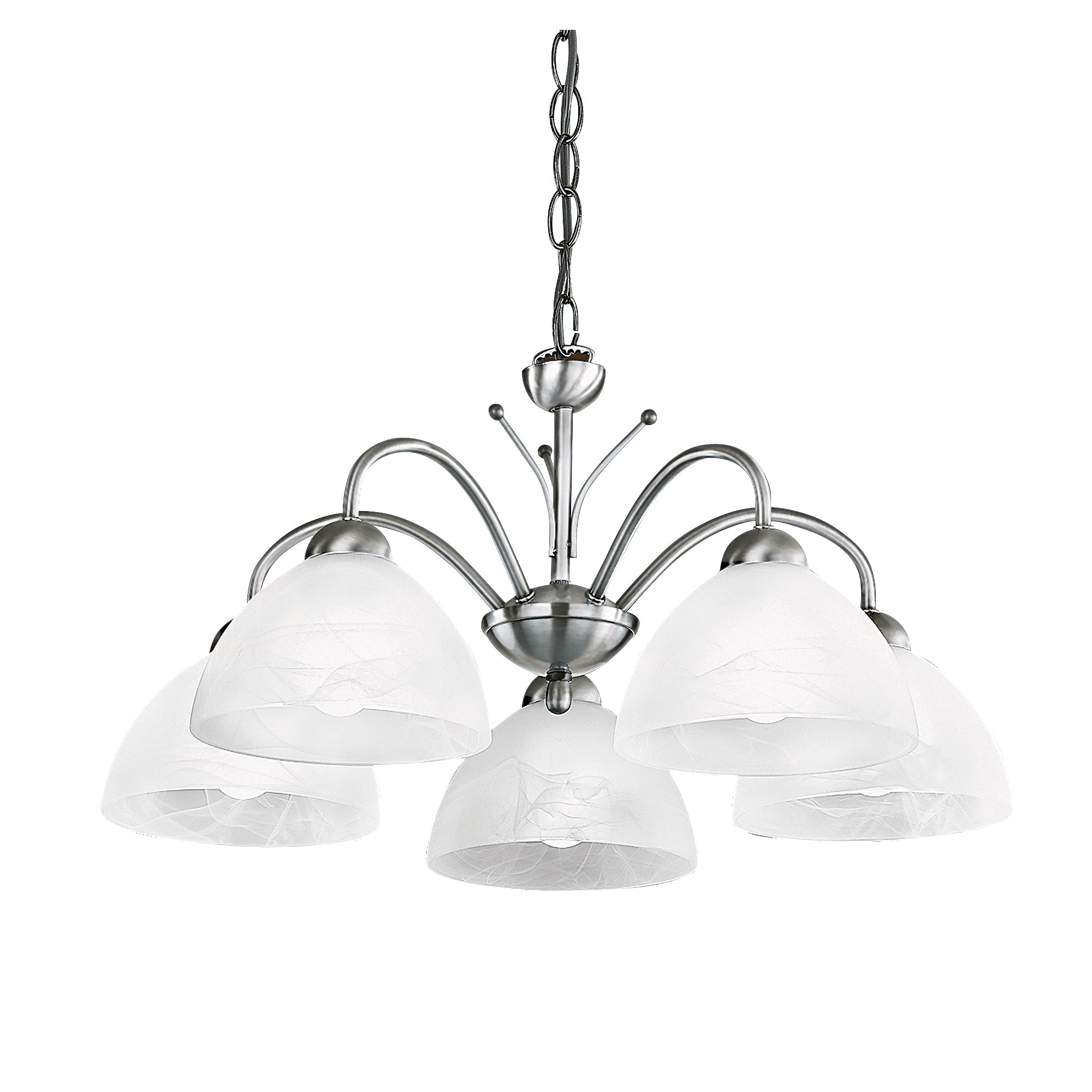 Milanese Pendant - Metal & Glass Satin Silver / 5