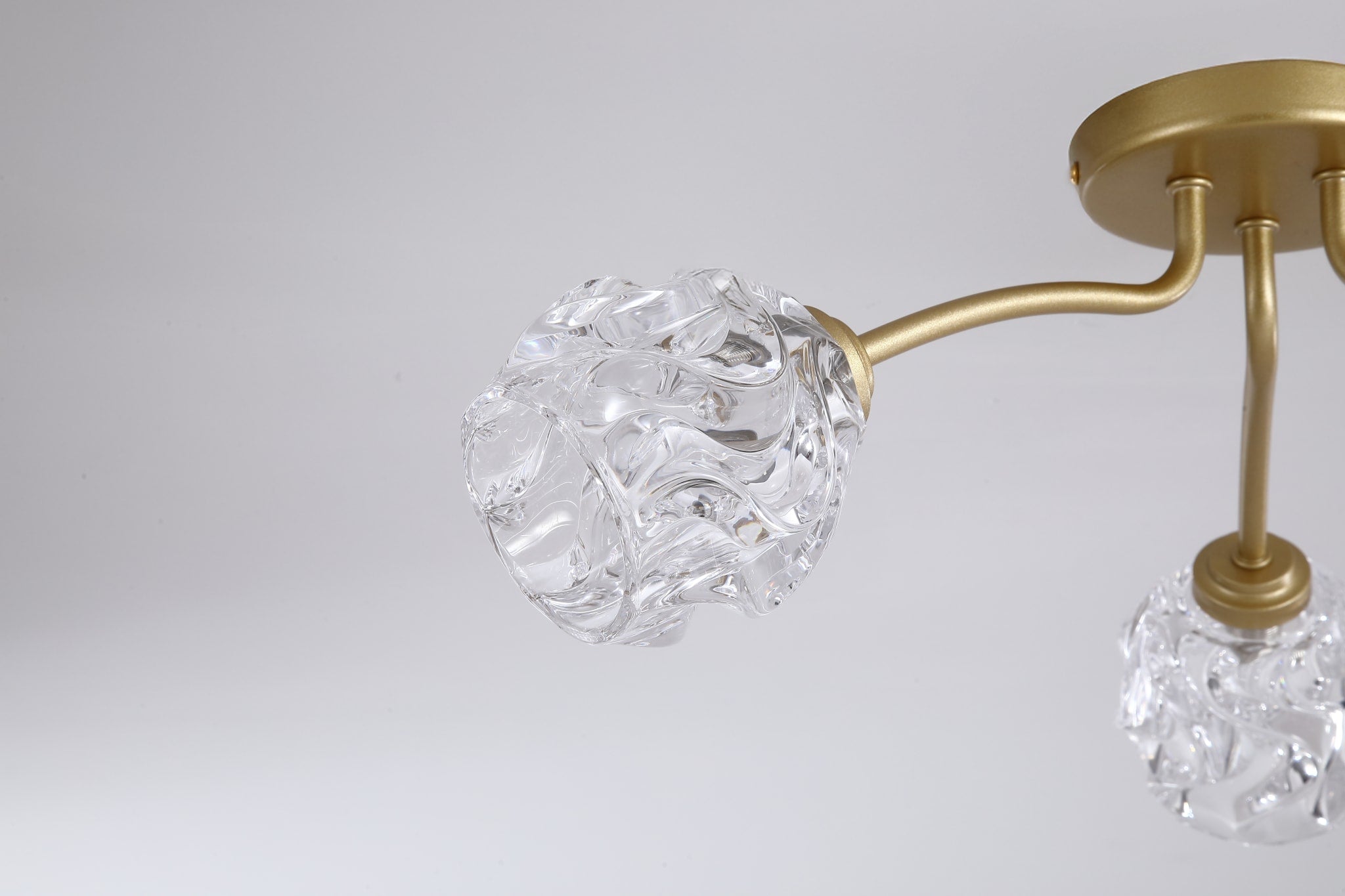 Astral 3Lt Flush, Gold Metal With Glass Shades