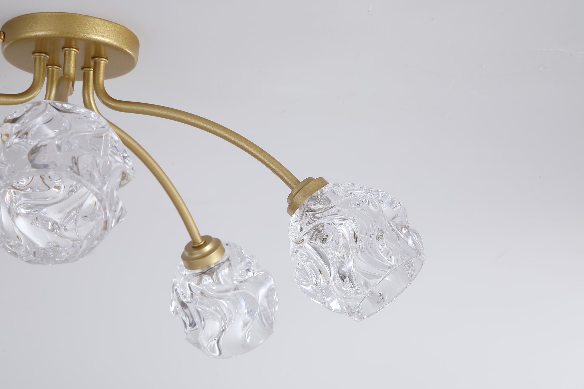 Astral 5Lt Flush, Gold Metal With Glass Shades