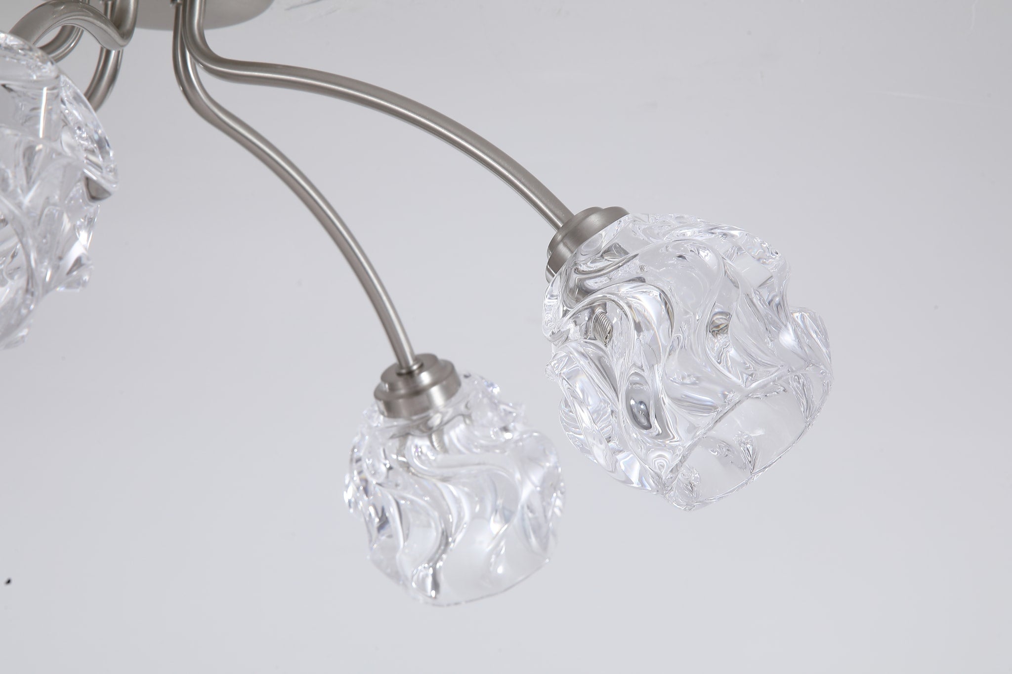 Astral 5Lt Flush, Satin Nickel Metal With Glass Shades
